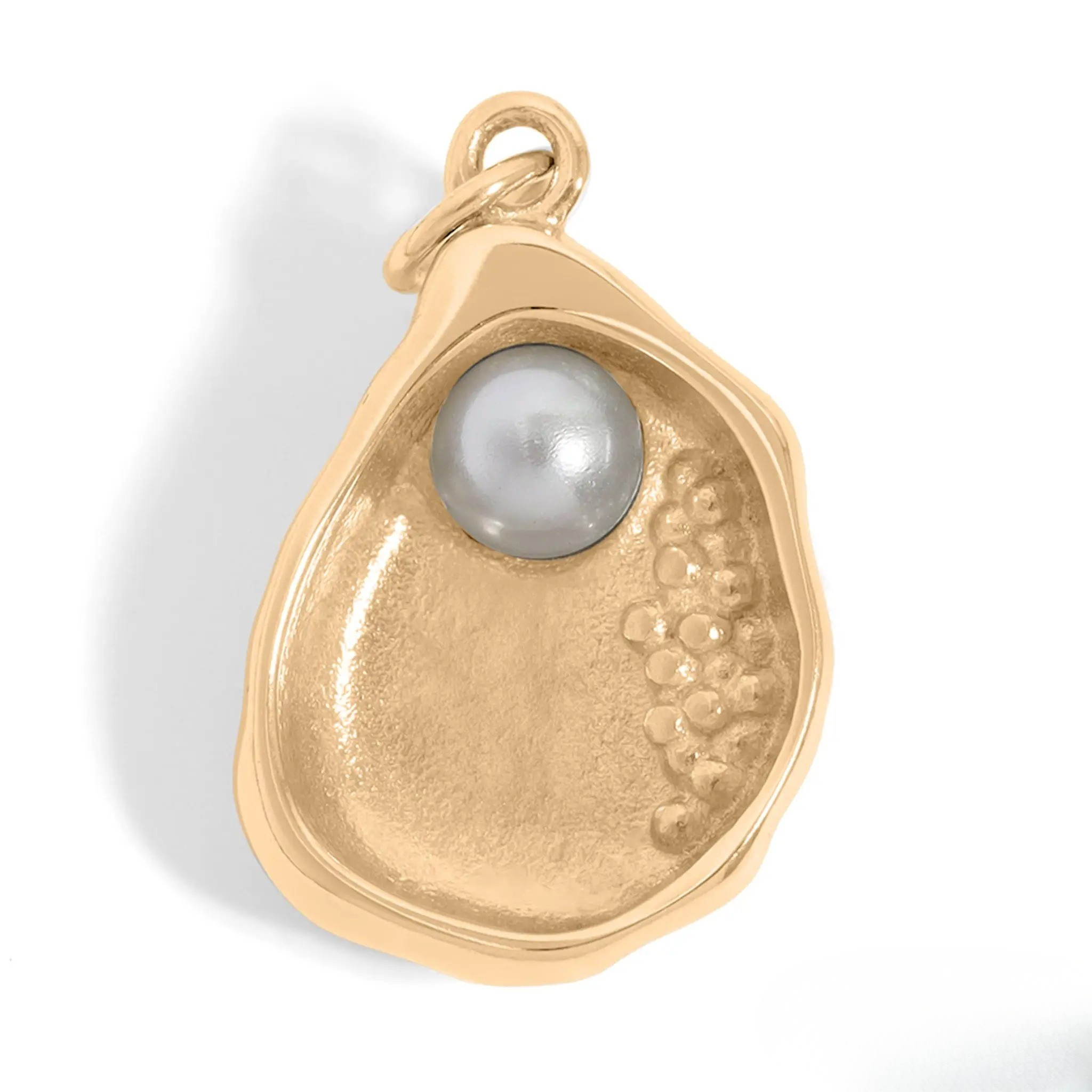 18k Gold Stainless Pearl Charm Holder Necklace + Bracelet Set