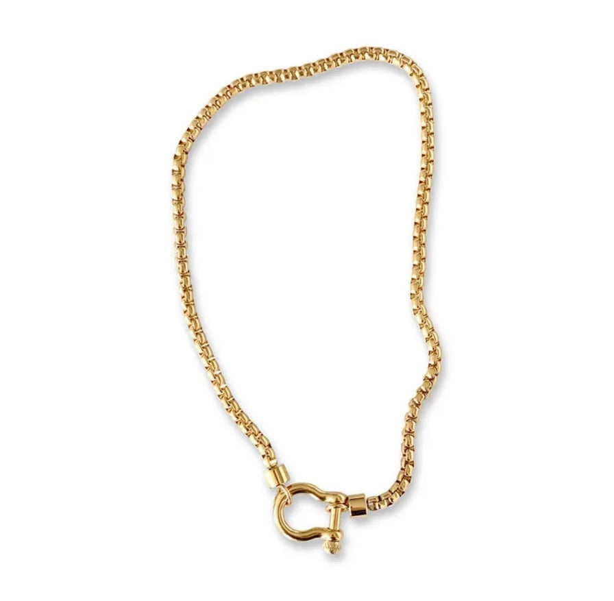 Coastal Cowgirl 18K Gold Plated Stainless Steel Rope Buckle Necklace