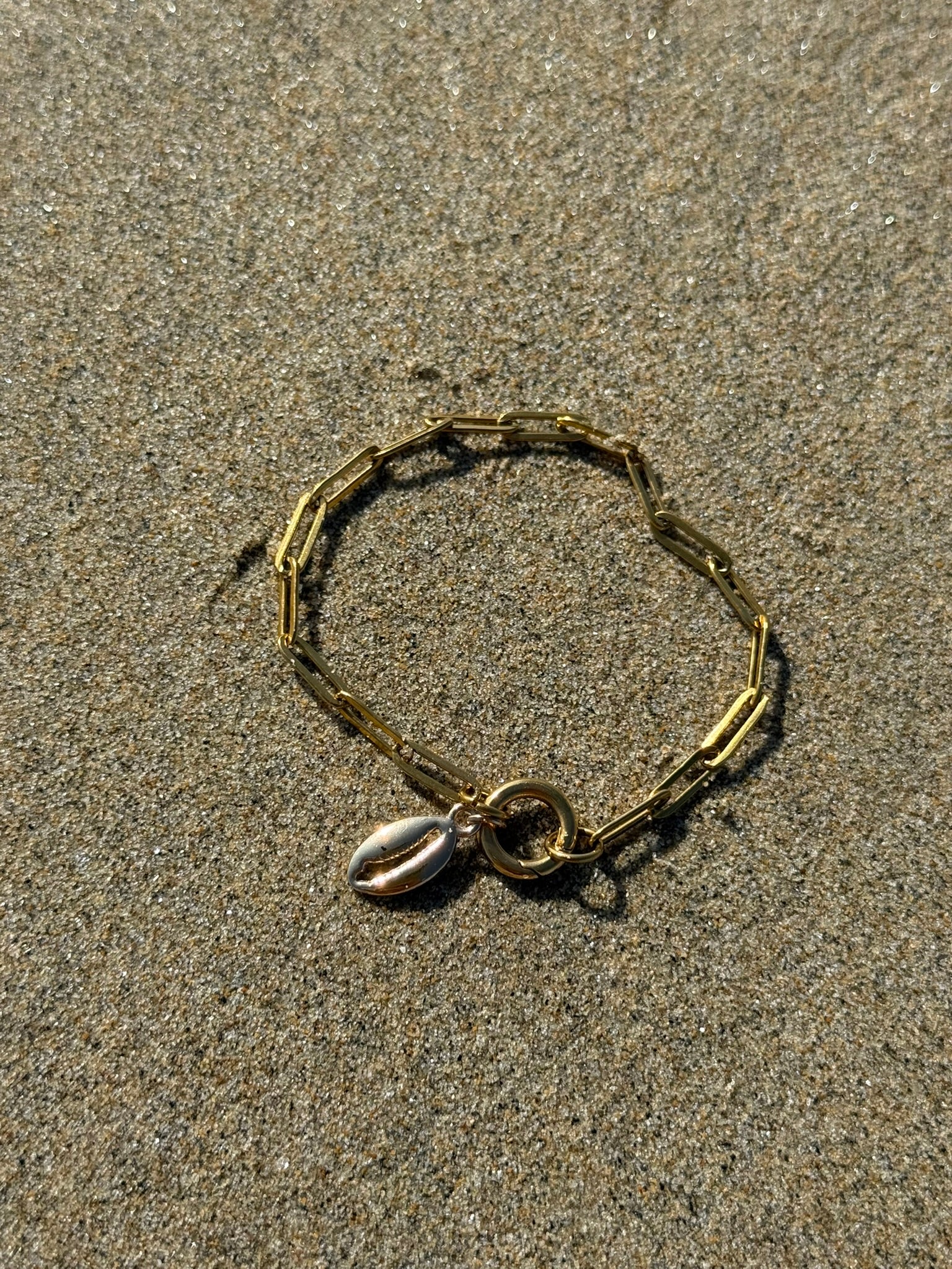 18k Gold Stainless Pearl Charm Holder Necklace + Bracelet Set